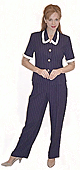 Navy Pinstripe Pant Suit