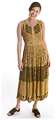 Sleeveless Crinkle Embroidered Dress