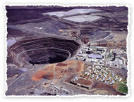 An arial view of the Finsch Mine today