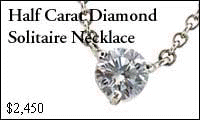 Half Carat Diamond Solitaire Necklace